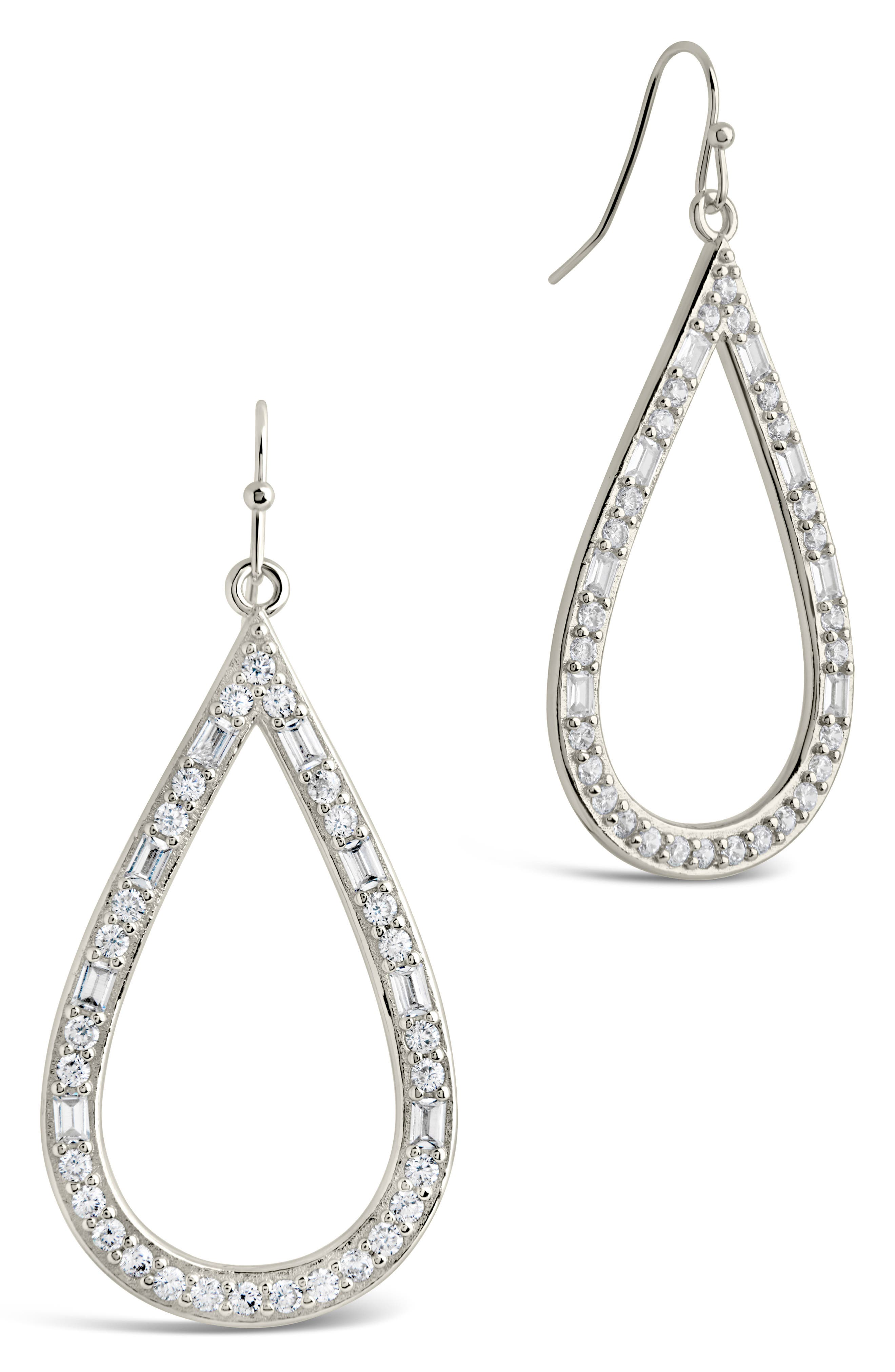 Sterling Forever Evangeline Cubic Zirconia Teardrop Earrings