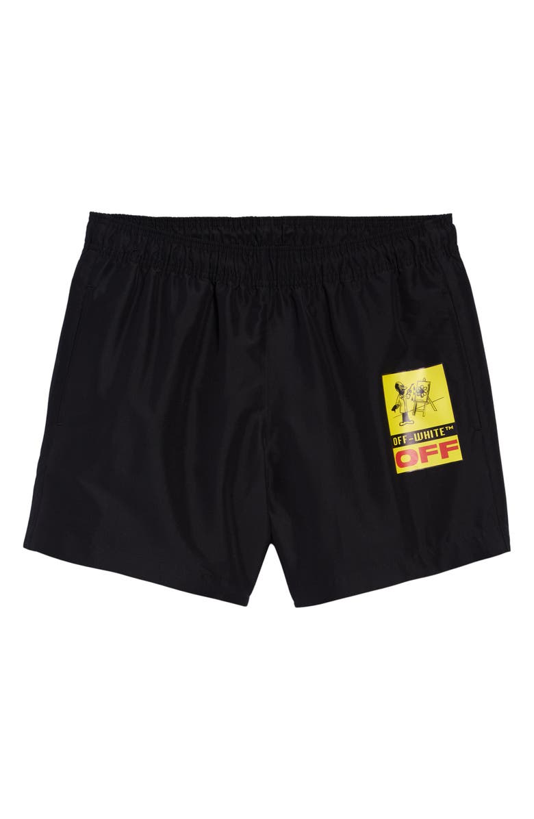 Off-White Painter Swim Trunks, Alternate, color, 