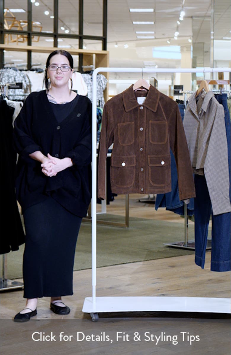 Faux Suede Crop Barn Jacket, sales video thumbnail