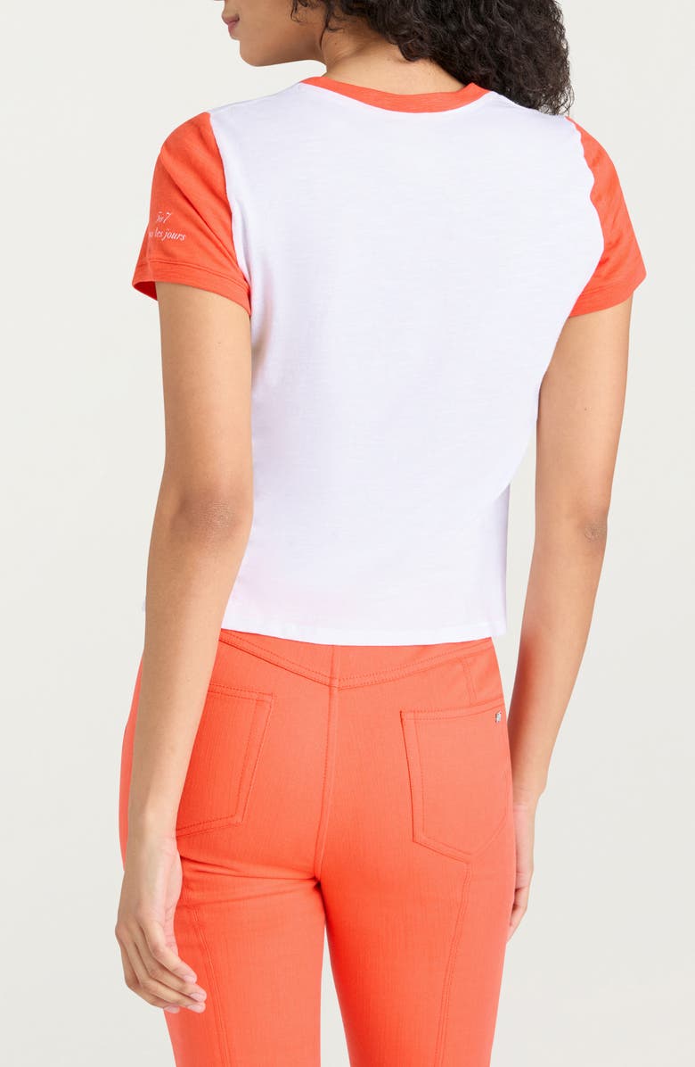 Cinq à Sept Paris Shrunken Ringer T-Shirt, Alternate, color, White/ Cherry Tomato
