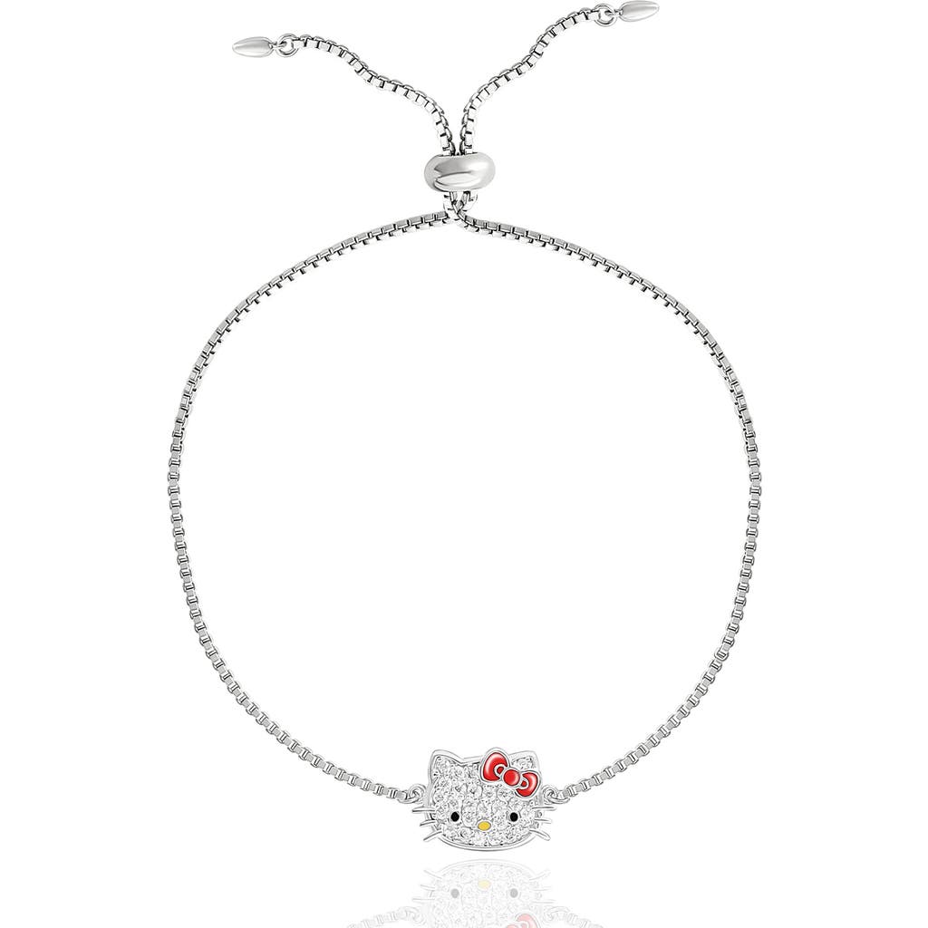 Hello Kitty Authentic Pave Face Lariat Bracelet In Metallic
