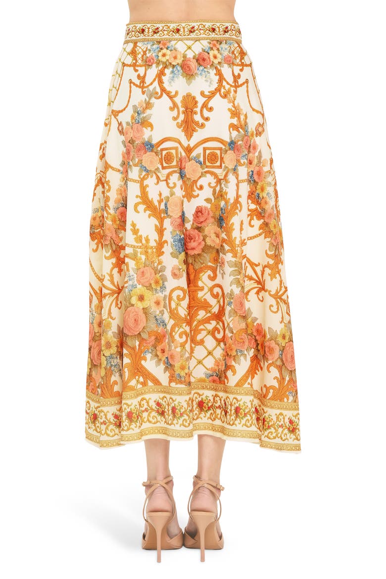 Print Midi Skirt, Alternate, color, IVORY