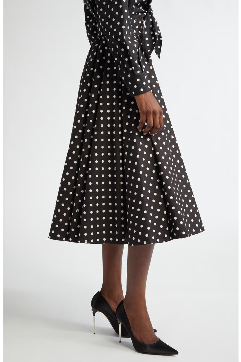 Polka Dot Cotton Circle Skirt, Alternate, color, HNZQW POIS PICC 0 8 F.NERO
