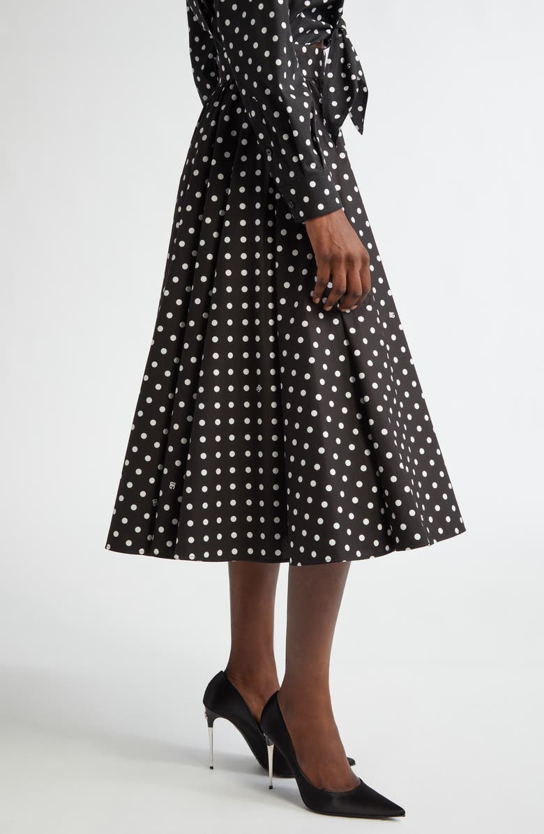 Dolce&Gabbana Polka Dot Cotton Circle Skirt, Alternate, color, 