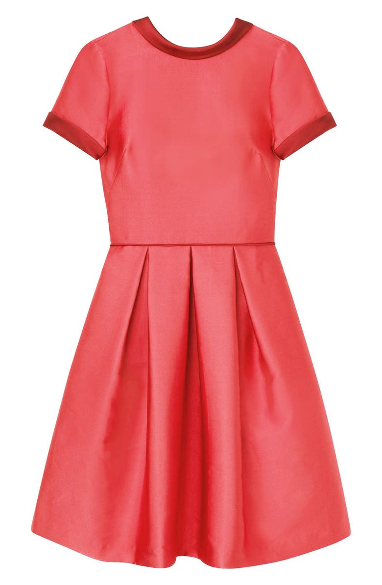 Gal Meets Glam Collection Annabelle Bow Back Double Face Satin Dress, Alternate, color,