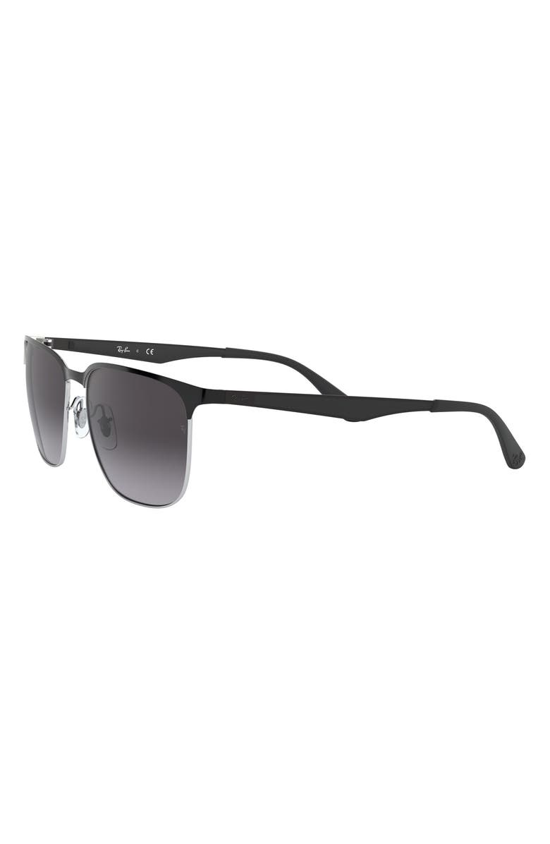 Ray-Ban 59mm Gradient Square Sunglasses, Alternate, color, Black Silver