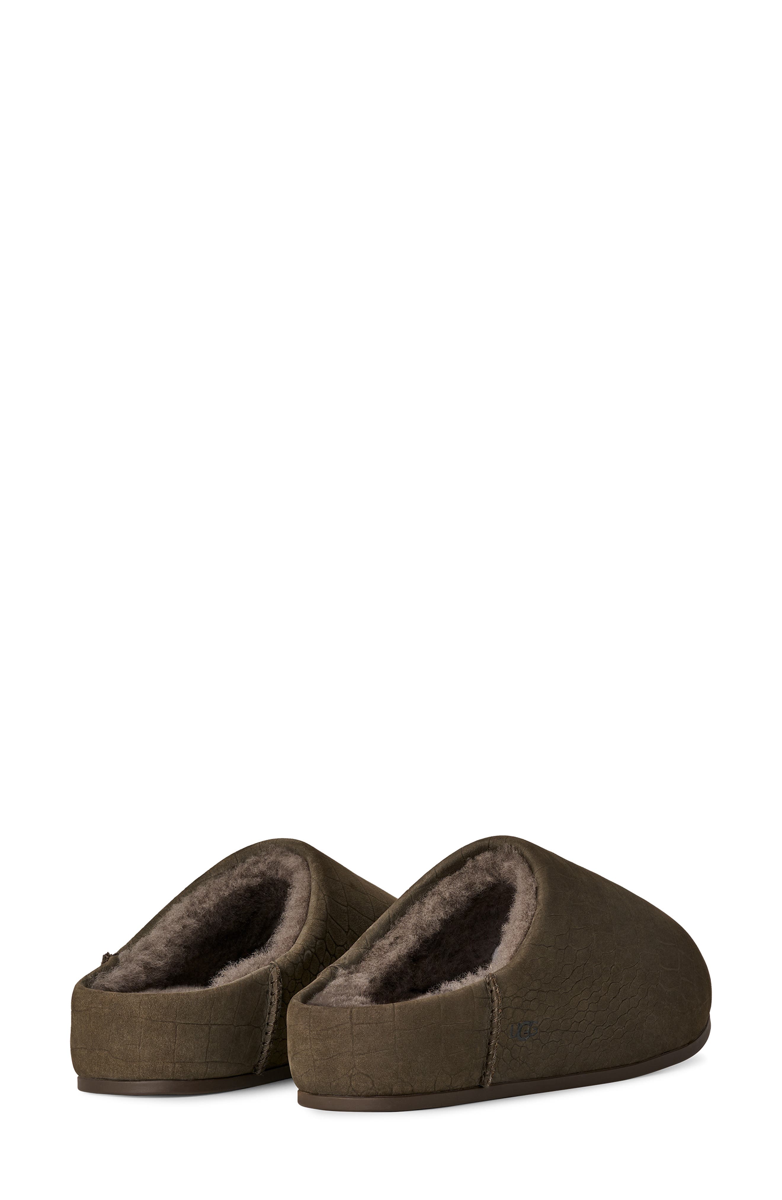 UGG<sup>®</sup> Elea Croc Embossed Suede Slipper, Alternate, color, Dense Smoke