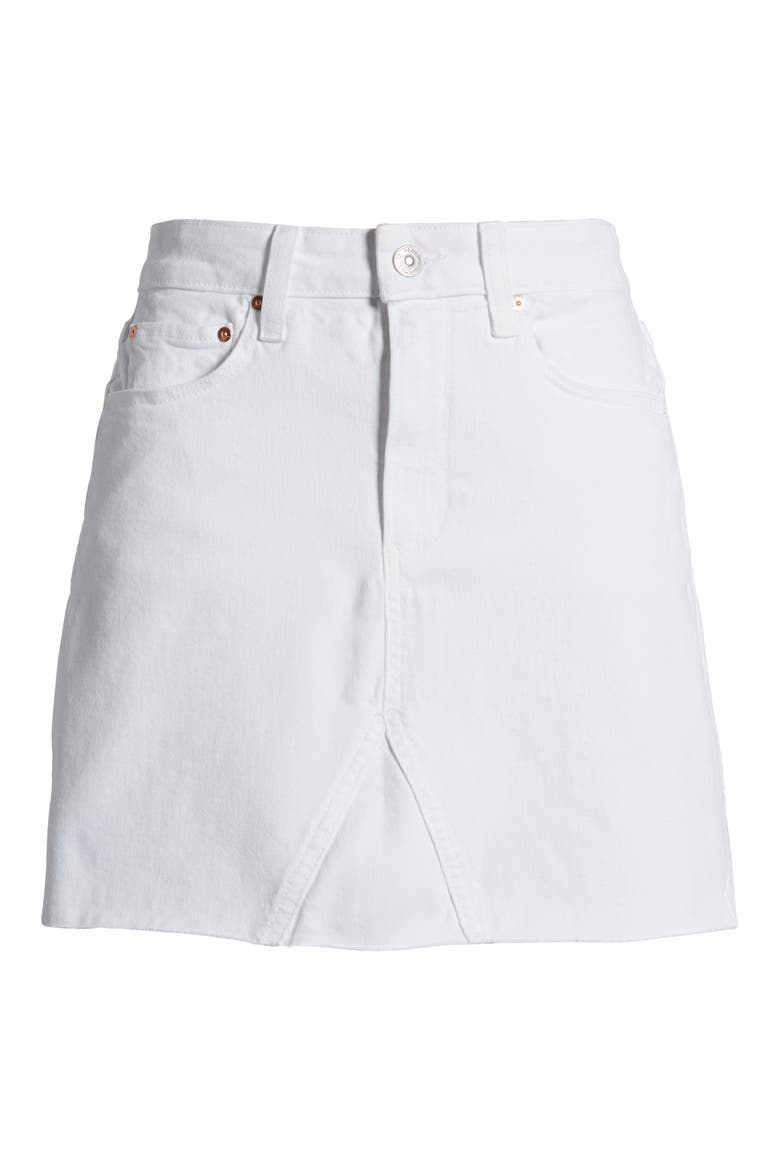 Jessie Denim Miniskirt, Alternate, color, WHITE