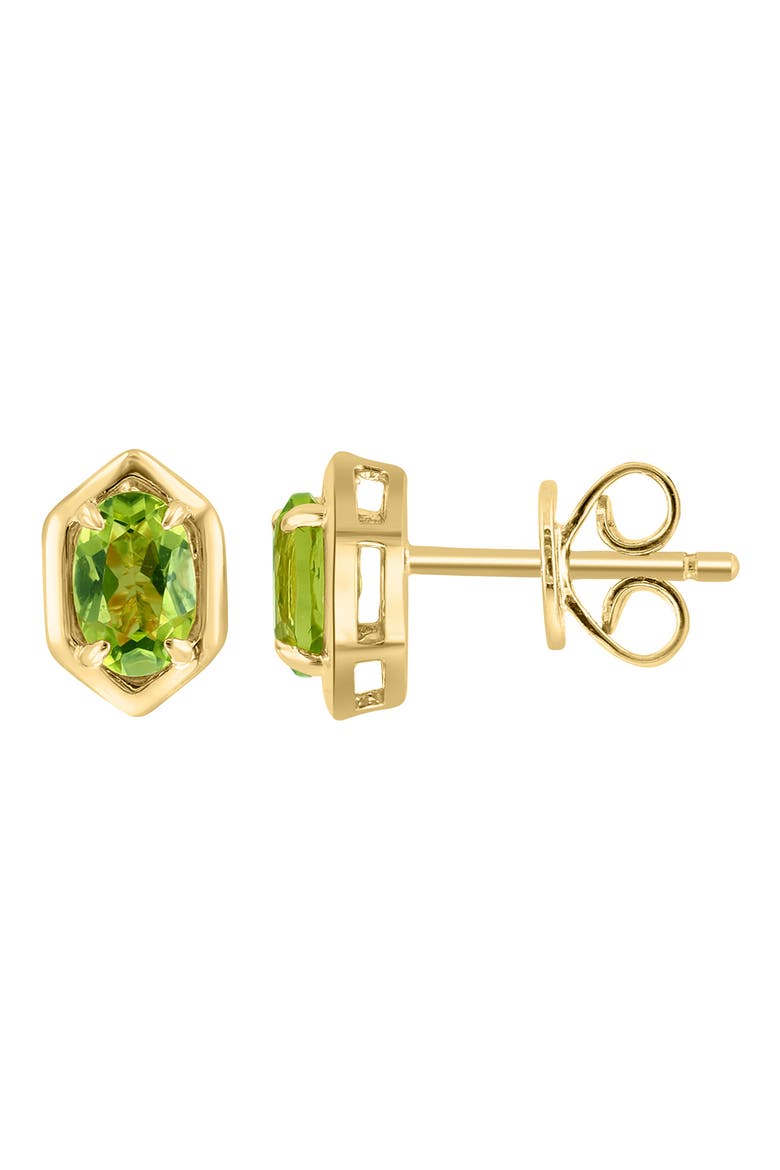 Geometric Peridot Stud Earrings, Alternate, color, GREEN