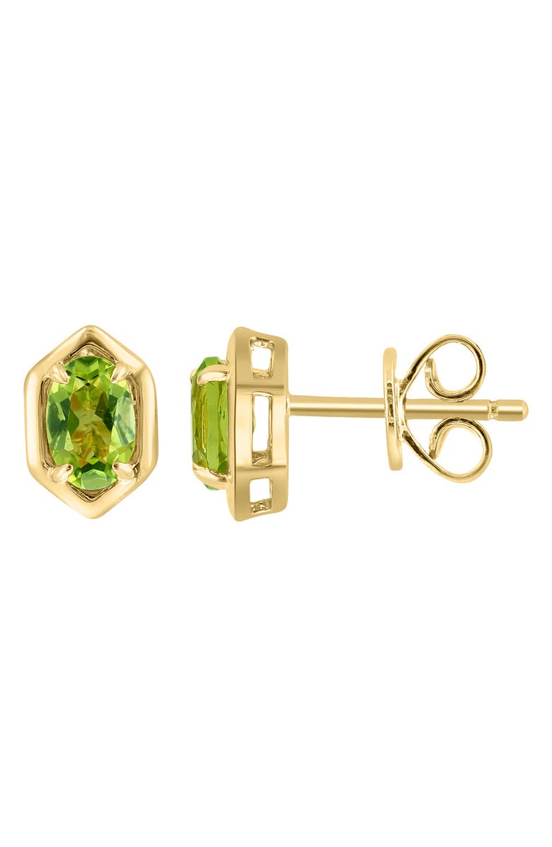 EFFY Geometric Peridot Stud Earrings, Alternate, color, Green