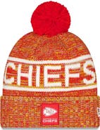 New Era Men's New Era Red Kansas City Chiefs 2025 Sideline Cold Weather Cuffed Knit Hat with Pom