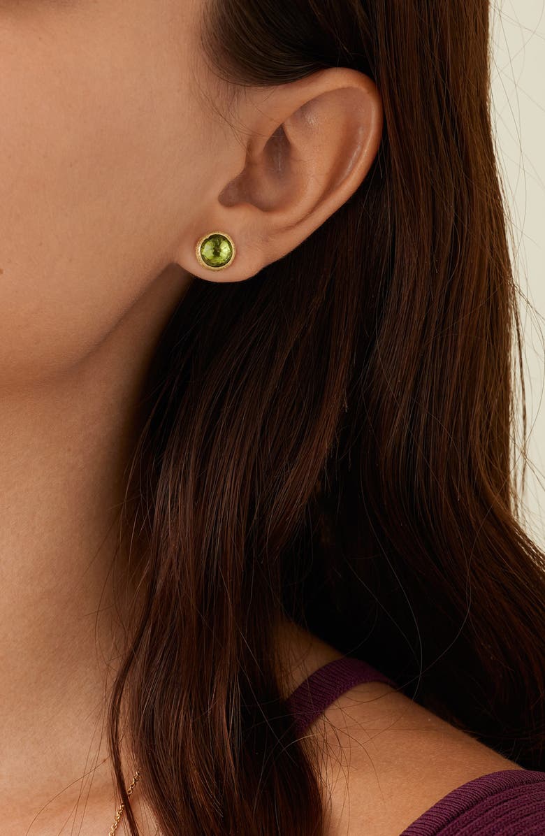 Marco Bicego Jaipur Peridot Stud Earrings, Alternate, color, Yellow Gold/ Peridot