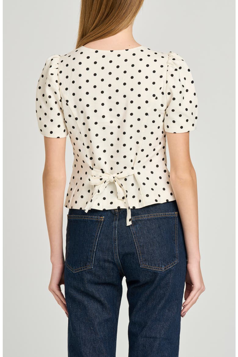 Blair Polka Dot Button-Up Top, Alternate, color, IVORY POLKA DOT