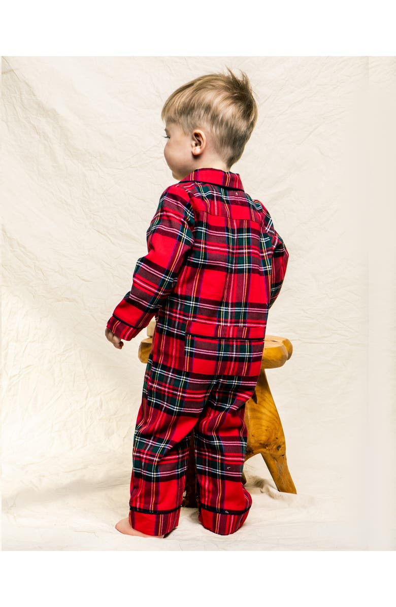 Petite Plume Imperial Tartan Flannel One-Piece Pajamas, Alternate, color, Red