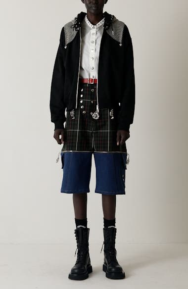 Chopova Lowena Titan Chain Mail Full Zip Fleece Hoodie | Nordstrom