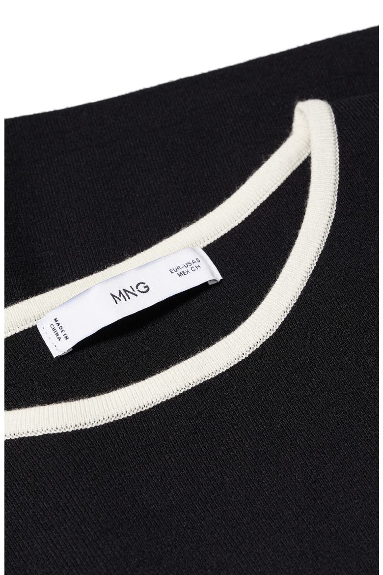 Tipped Crewneck Sweater, Alternate, color, BLACK