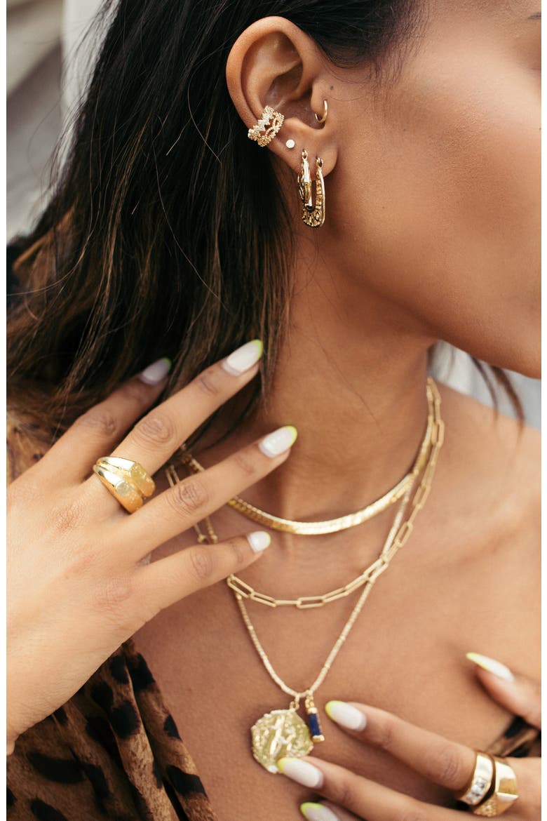 Monroe Hoop Earrings, Alternate, color, GOLD