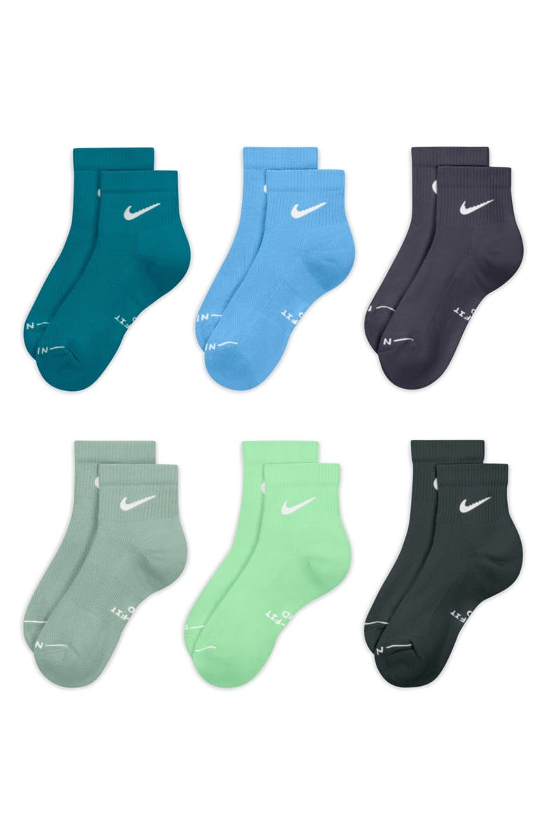 Nike Assorted 6-Pack Dri-FIT Cushioned Quarter Socks, Main, color,