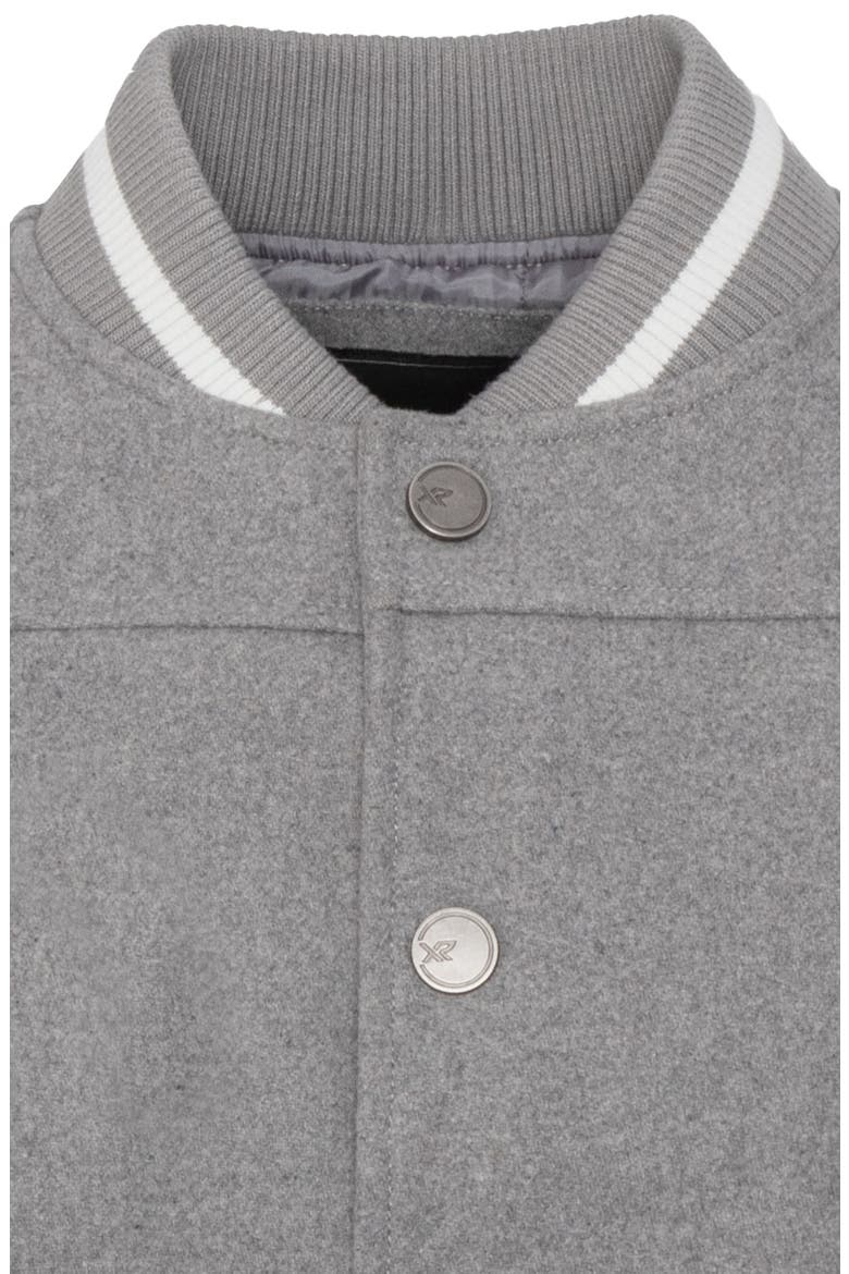 Kids' Varsity Bomber Jacket, Alternate, color, GREY/ WHITE