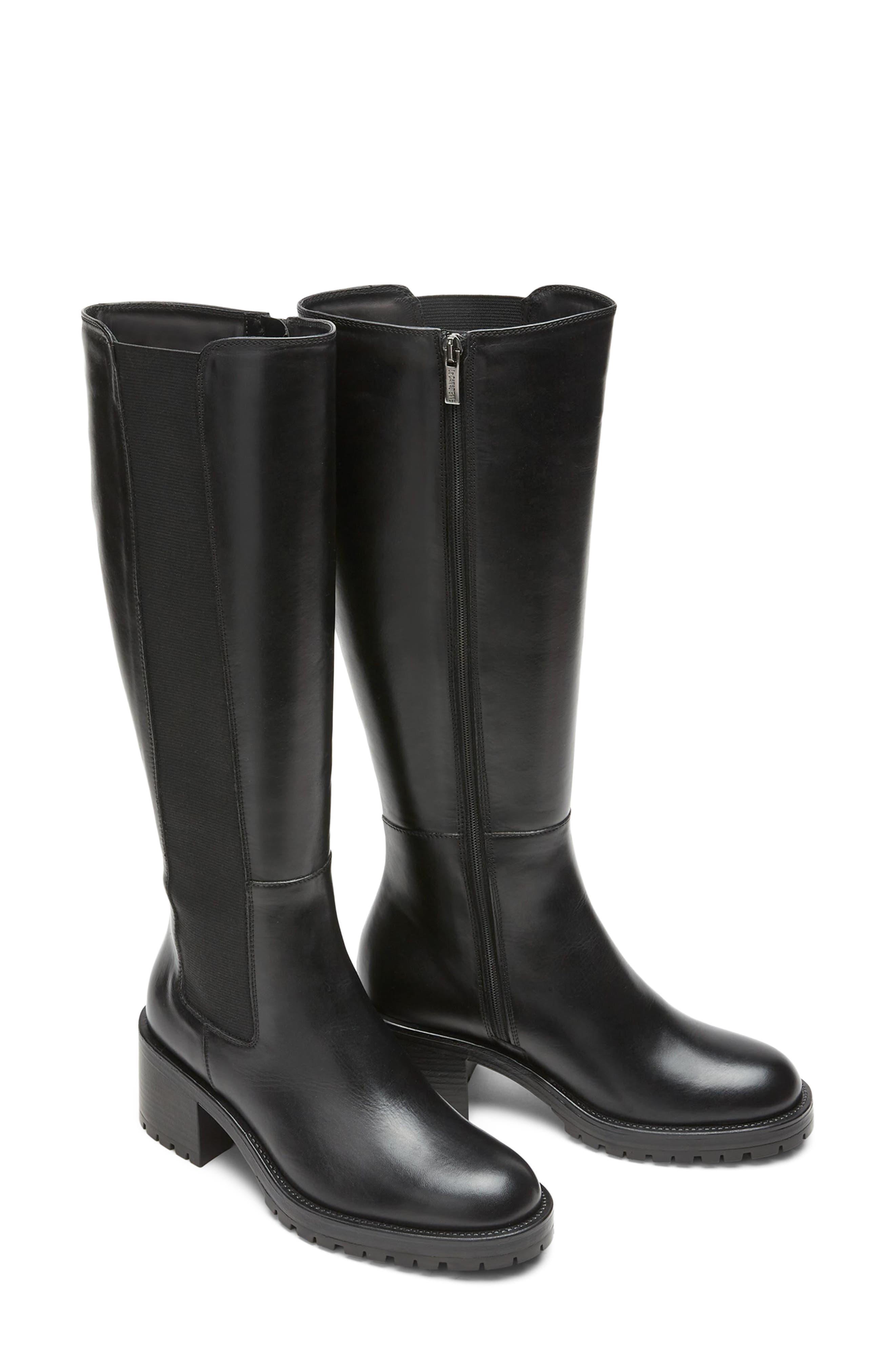 Worldly Knee High Boot, Alternate, color, BLACK LEATHER