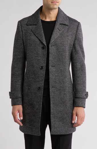 English Laundry Chevron Wool Blend Overcoat