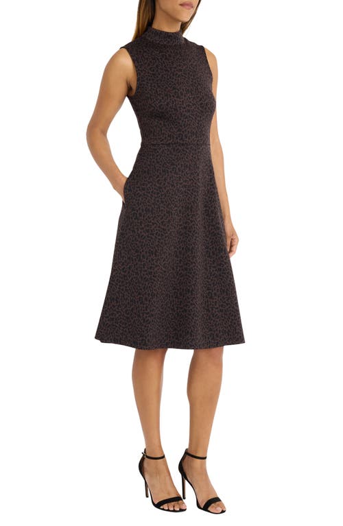 Maggy London Panthera Jacquard Fit & Flare Dress In Black