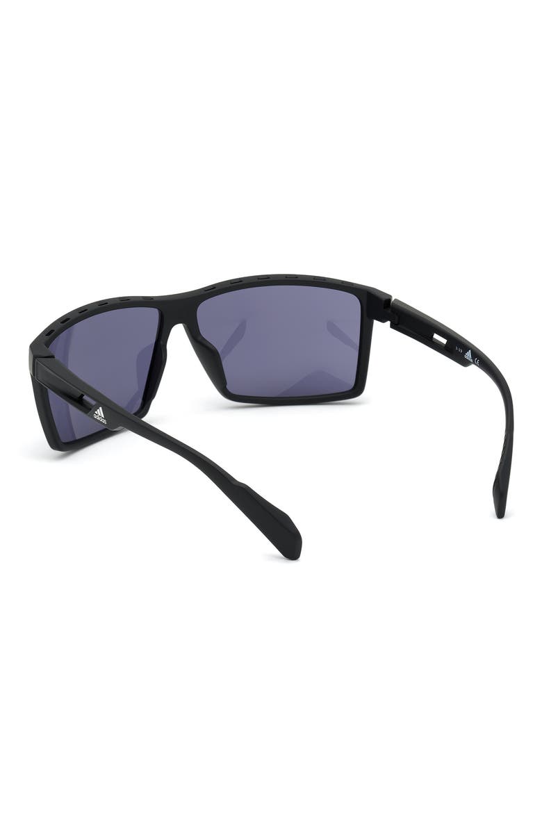 63mm Rectangular Sunglasses, Alternate, color, BLACK / SMOKE LENS KOLOR UP TM