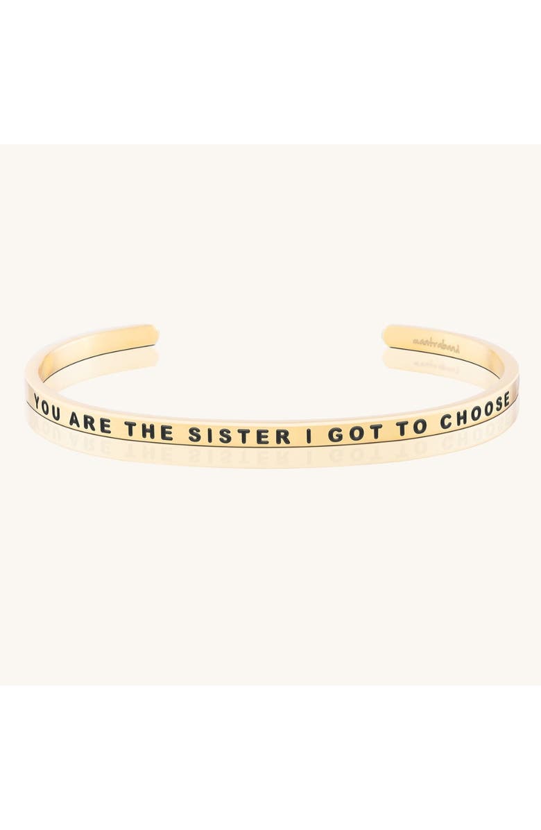 Mantra You Are The Sister I Got To Choose bracelet, Main, color, Yellow Gold