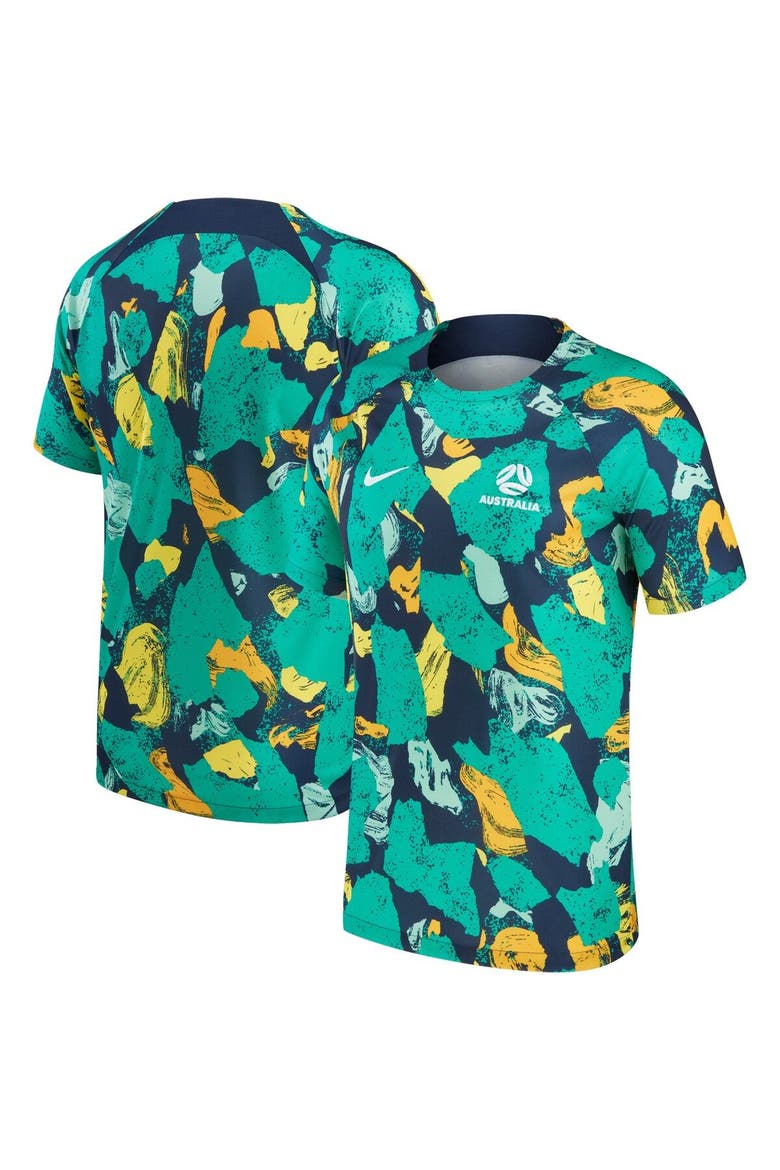Men's Nike Green/Yellow Australia National Team 2022/23 Pre-Match Top, Main, color, Green