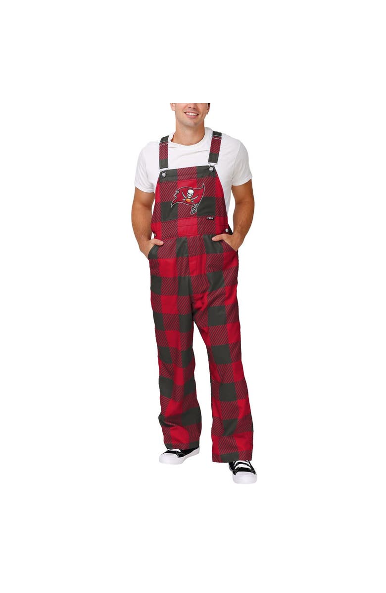 FOCO Men's FOCO  Red Tampa Bay Buccaneers Big Logo Plaid Overalls, Main, color, Red