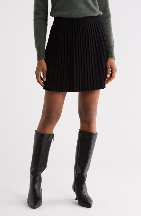 Knife Pleat Sweater Skirt
