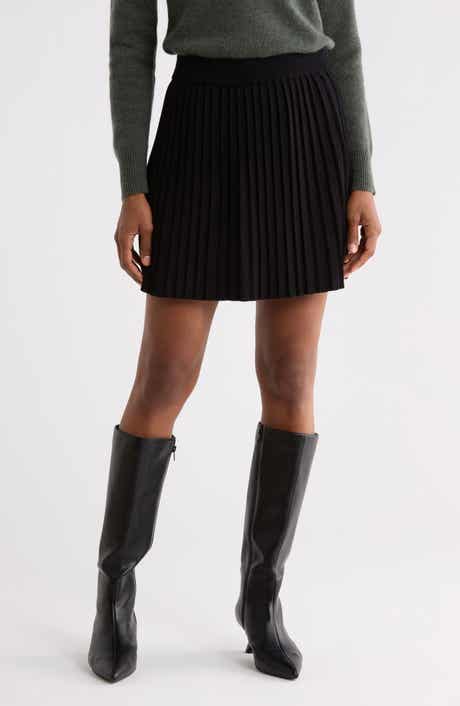 Knife Pleat Sweater Skirt