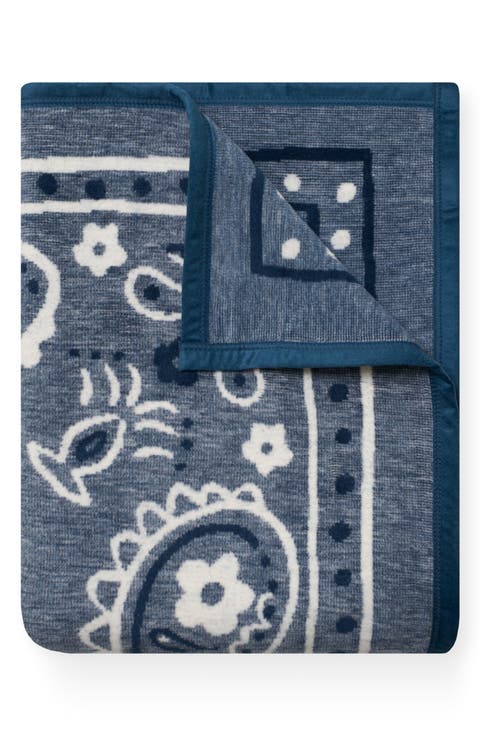 Blue Bandana Throw Blanket