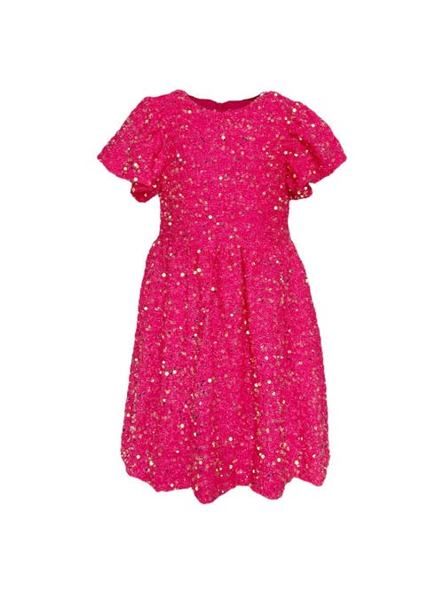 Lola + The Boys Margot Sequin Velour Dress in Pink 