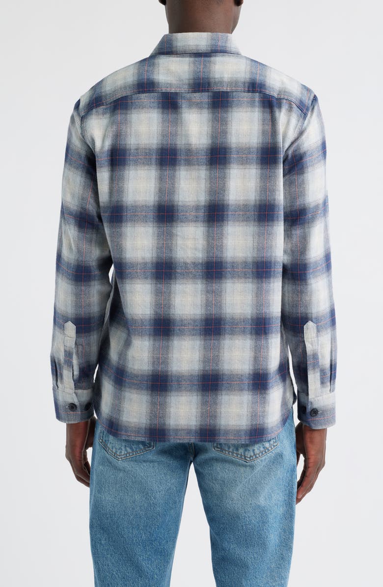 Pendleton Burnside Plaid Flannel Button-Up Shirt, Alternate, color, Grey/ Navy Plaid