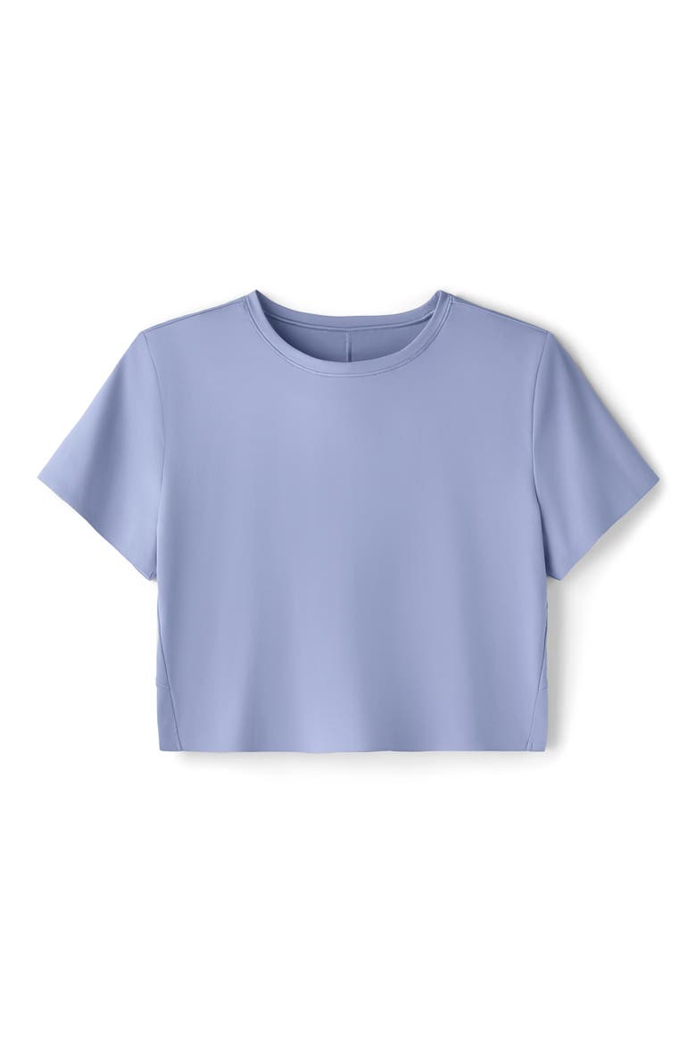 Serene Crop Performance T-Shirt, Alternate, color, HYDRANGEA BLUE