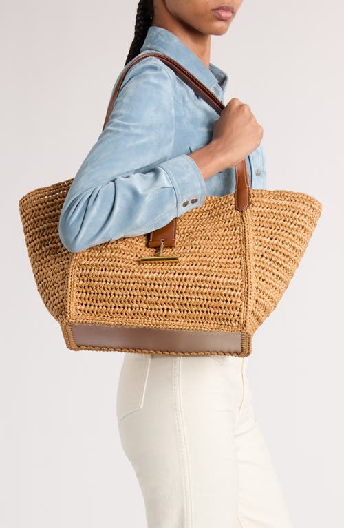 Tom Ford Medium Tara Raffia Tote In 3jb10 Vanilla/cuoio