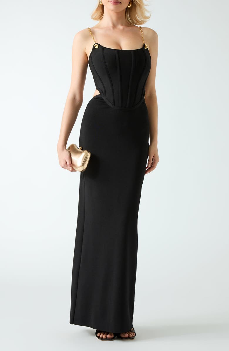 Marciano Aisha Bandage Bodice Body-Con Dress, Main, color, Jblack-Black