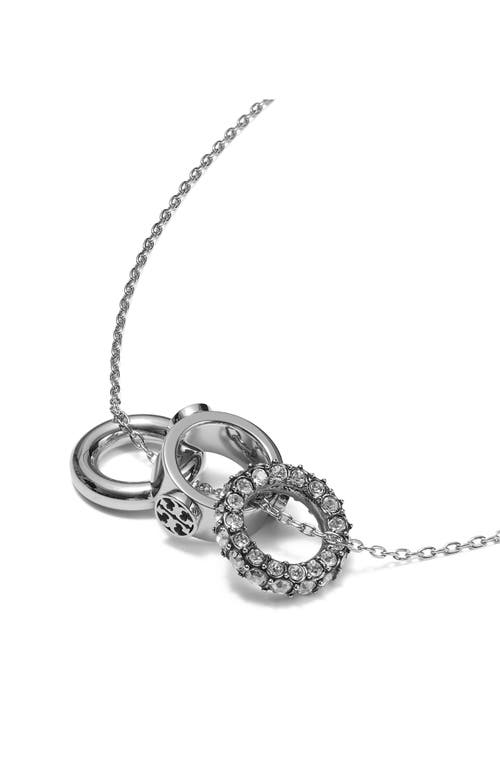 Tory Burch Miller Pavé Stud Earrings & Necklace Set In Metallic