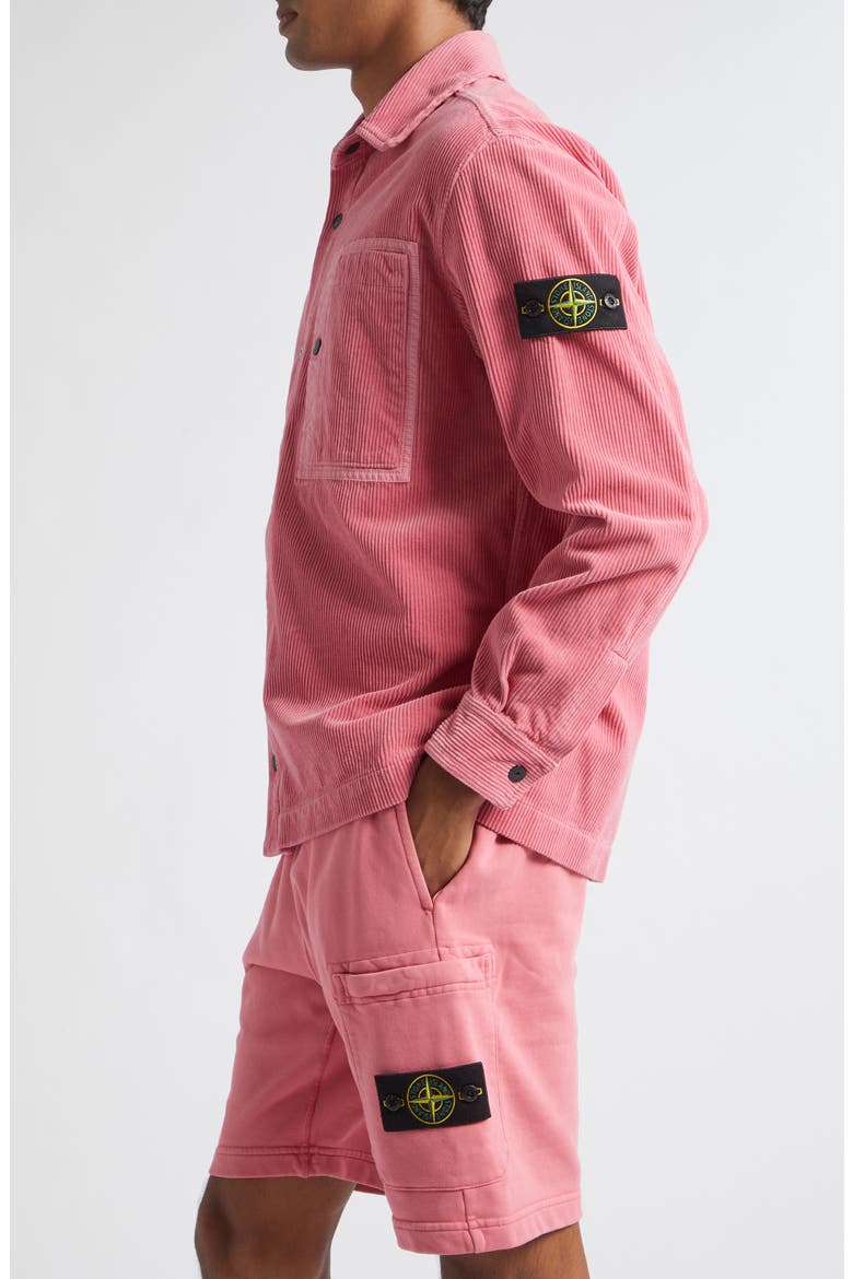 Cotton Corduroy Snap-Up Overshirt, Alternate, color, V0089 GERANIUM