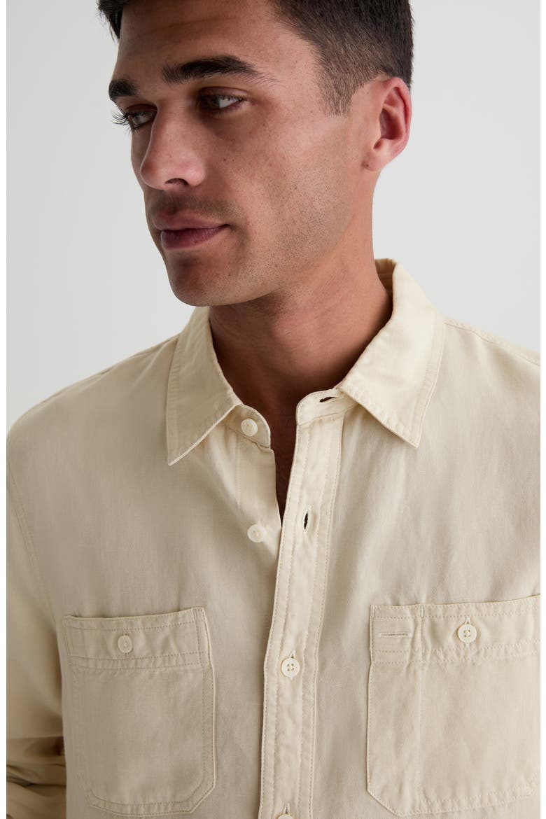 Mason Long Sleeve Linen Blend Work Shirt, Alternate, color, CHAMPAGNE