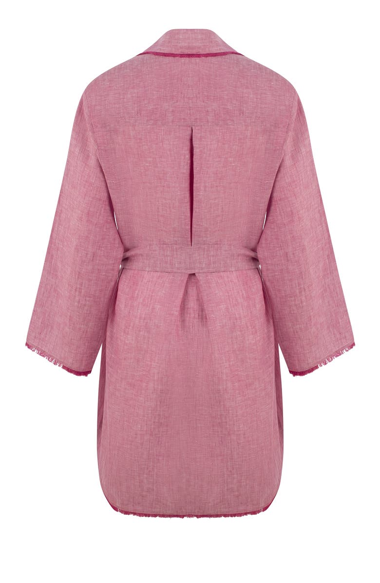 Labeca London Short Linen Mini Kaftan, Alternate, color, Pink