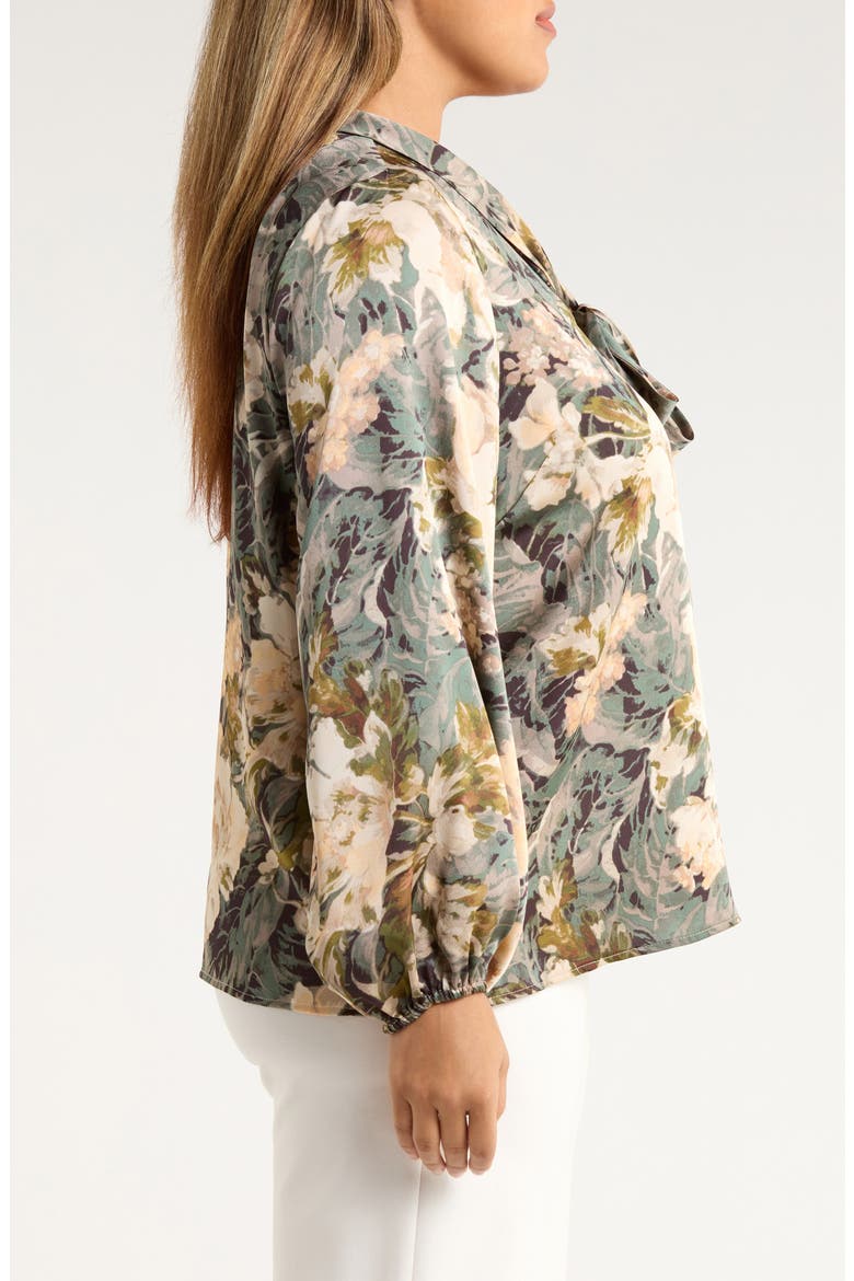 Print Tie Neck Top, Alternate, color, BLUSH SAGE MULTI