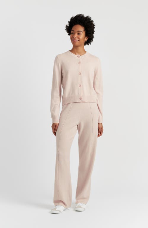 Chinti & Parker Wool Cashmere Blend Crew Neck Cropped Cardigan In Neutral