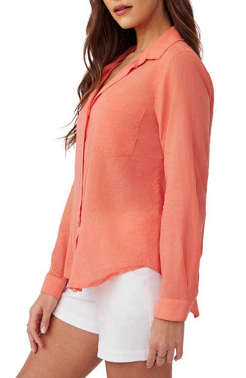 Bella Dahl Pocket Button Down Shirt In Orange
