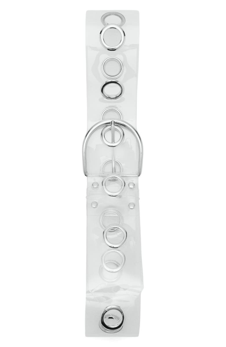 MANGO Clear Belt, Alternate, color, Ice Grey
