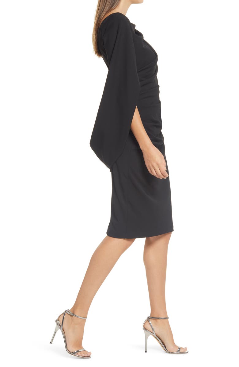 Betsy & Adam Drape Back Scuba Crepe Cocktail Dress, Alternate, color,