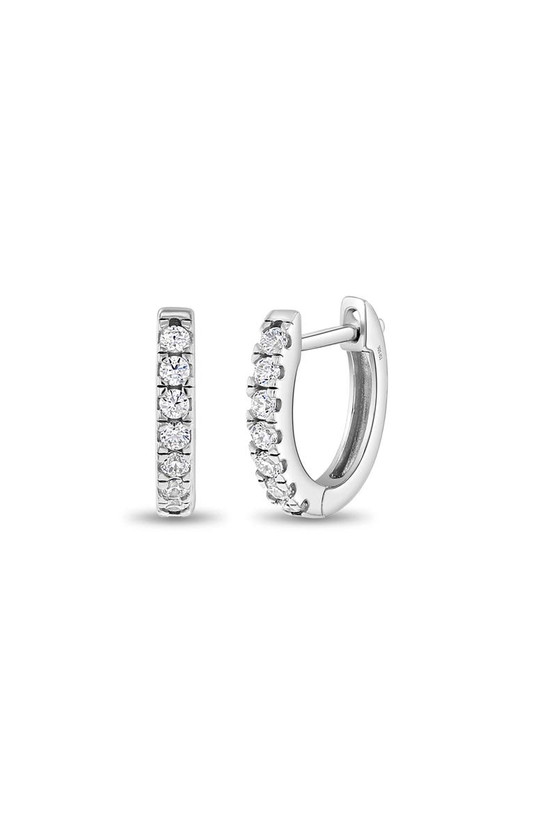 In Season Jewelry Small Multi Cubic Zirconia Huggie Earrings, Main, color, Silver