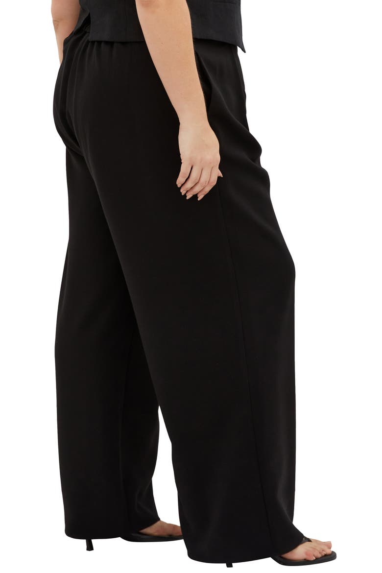 Dee Front Pleat Wide Leg Pants, Alternate, color, BLACK