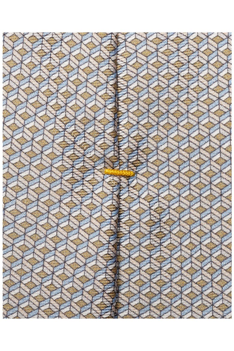 Beige Geometric Print Silk Twill Tie, Alternate, color, LIGHT BEIGE